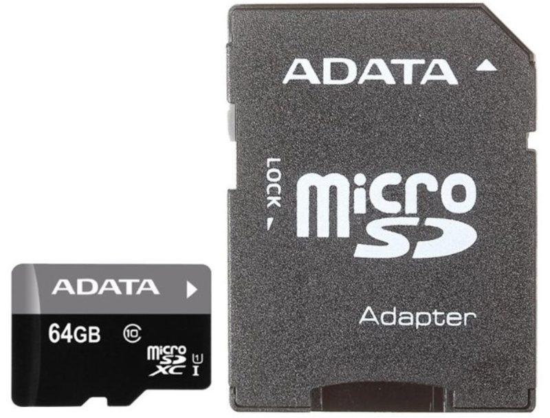 ADATA Premier microSDXC klasse 10 UHS-I U1 + SD-adapterfoto